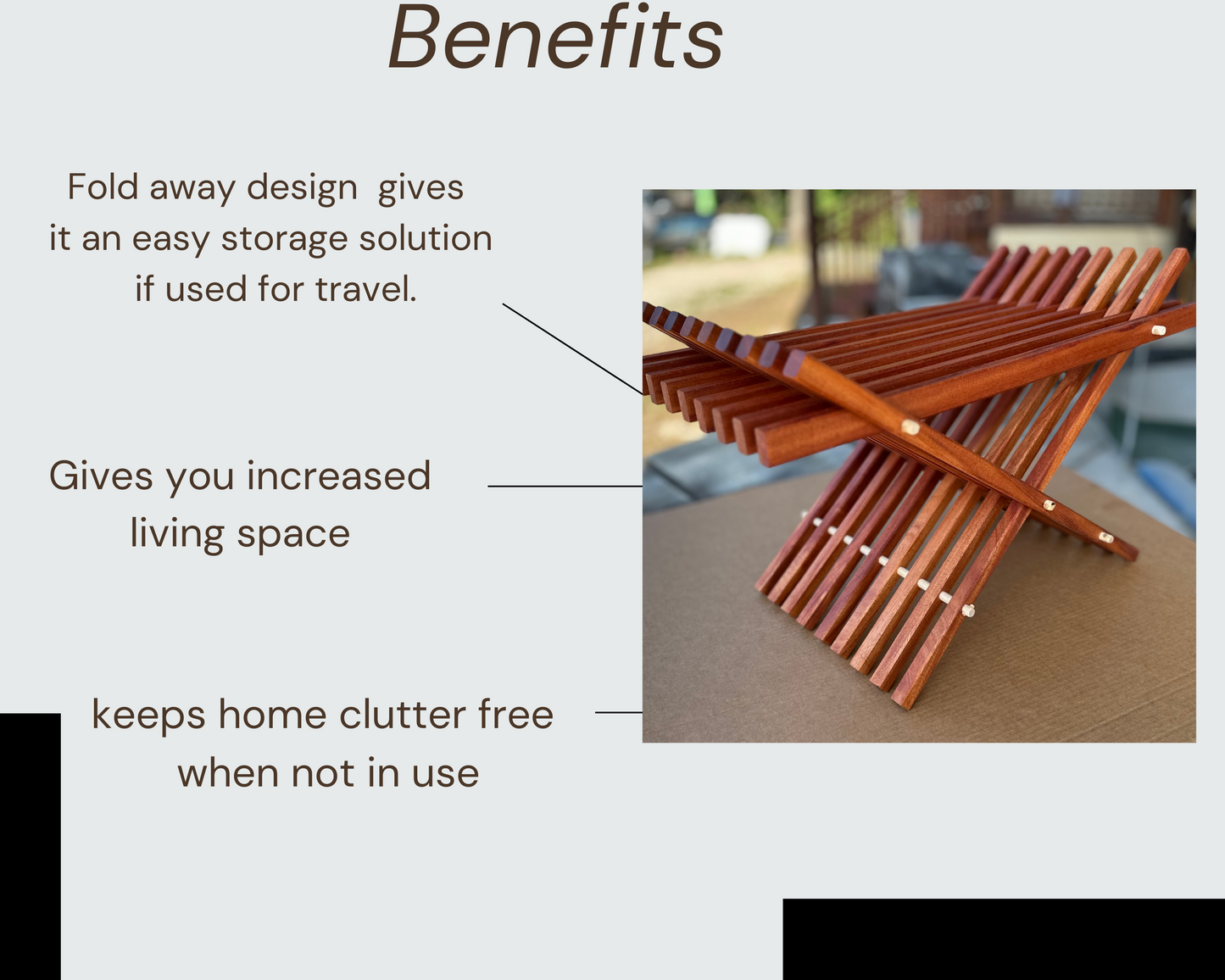 Modern Folding Wood Bench