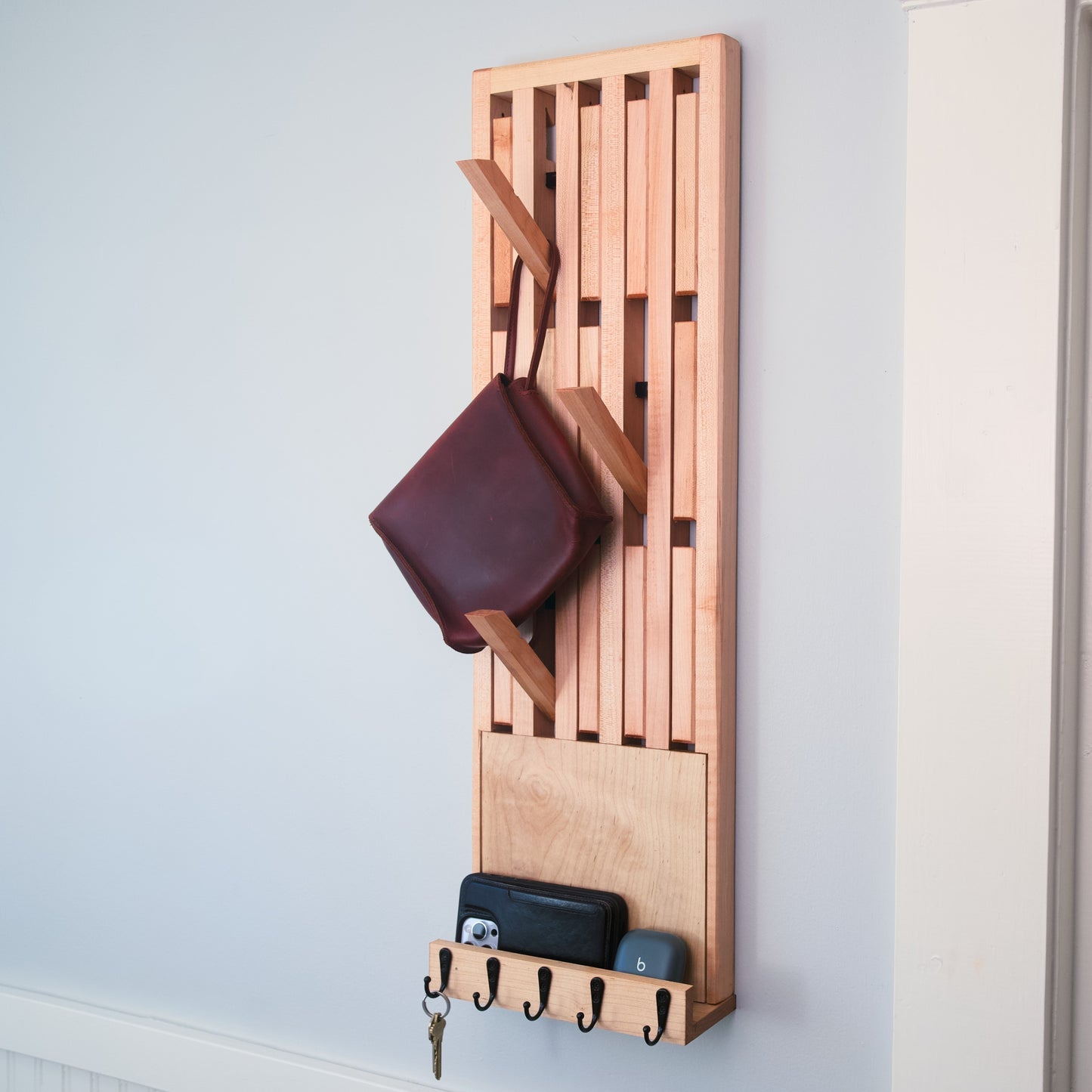 Magnetic Hook Coat w/Key Holders | Functional Entryway Organizer