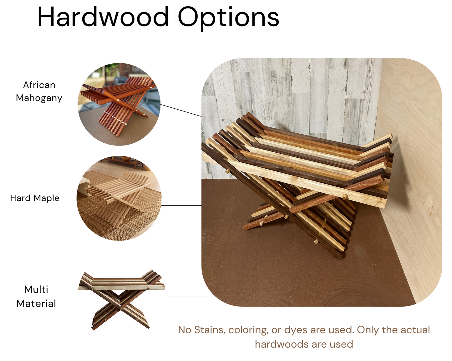 Modern Folding Wood Bench