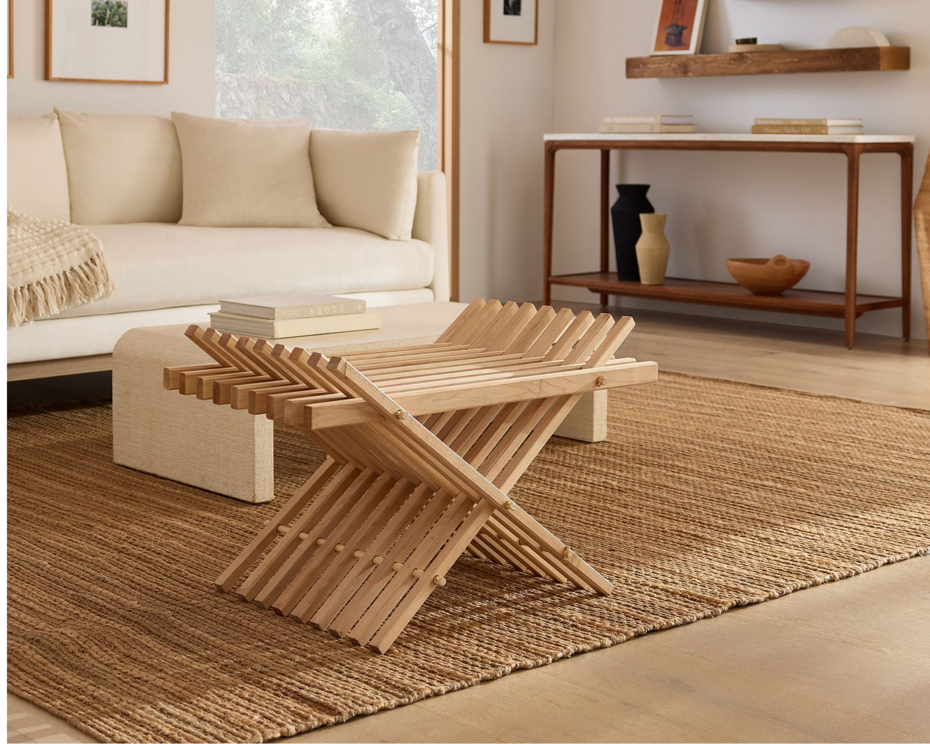 Modern Folding Wood Bench – StoneWon Designs