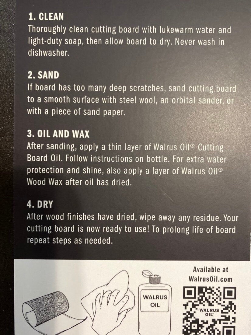 Cutting Board Oil for Refinishing or Touch up, Use with Any of SWD's Stove Covers, Sink Covers, or Cutting Boards