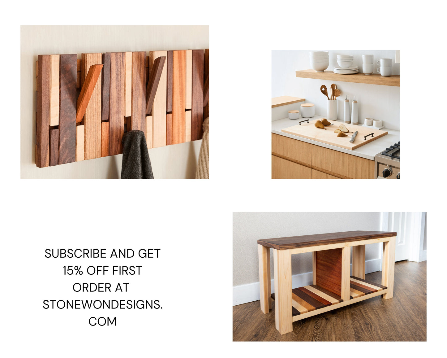 Multi Material Shoe Storage Bench | Multifunctional Entryway Bench | Modern Wood Bench Seat w/ Storage Shelf