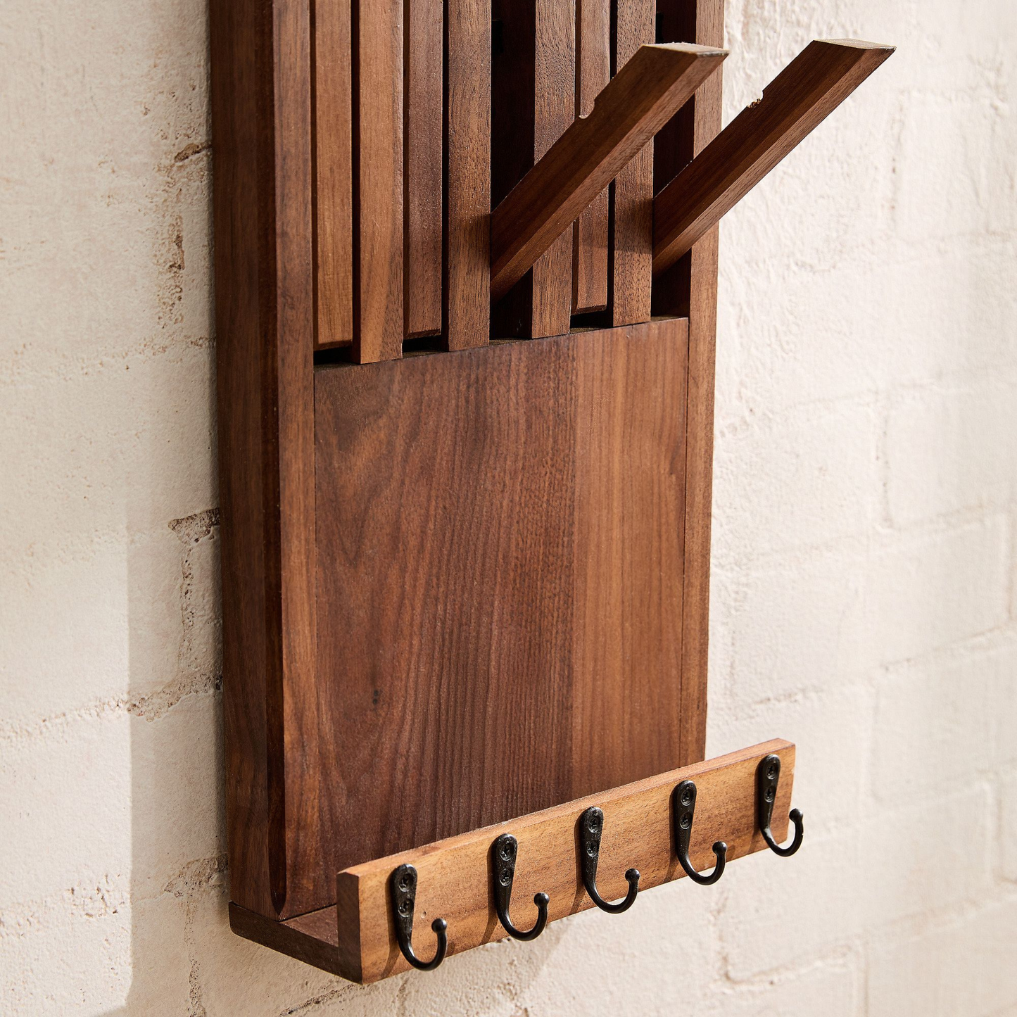 Magnetic Hook Coat w/Key Holders | Functional Entryway Organizer