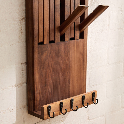 Magnetic Hook Coat w/Key Holders | Functional Entryway Organizer