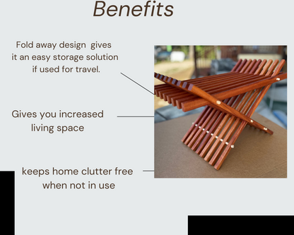 Folding Entryway Space Saving Wood Bench | Multifunctional Furniture