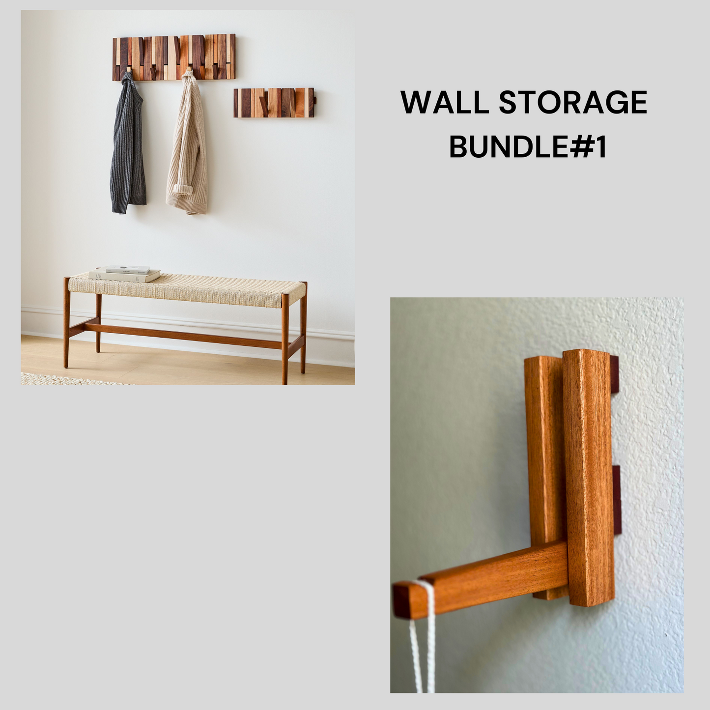 Functional Wall Storage Bundle 1 | Coat Rack & Plant Hook