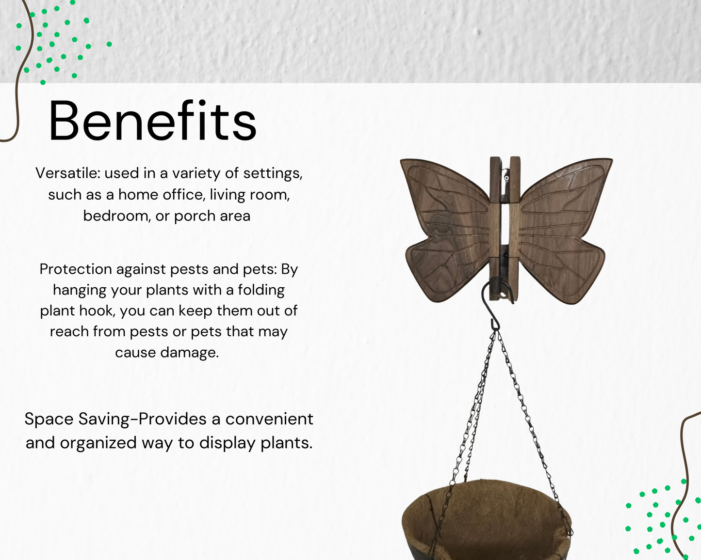 Butterfly Wall Propagation Station | Hanging Plant Holder with Magnetic Tube | Natural Hardwood Wall Planter for Cuttings & Flowers