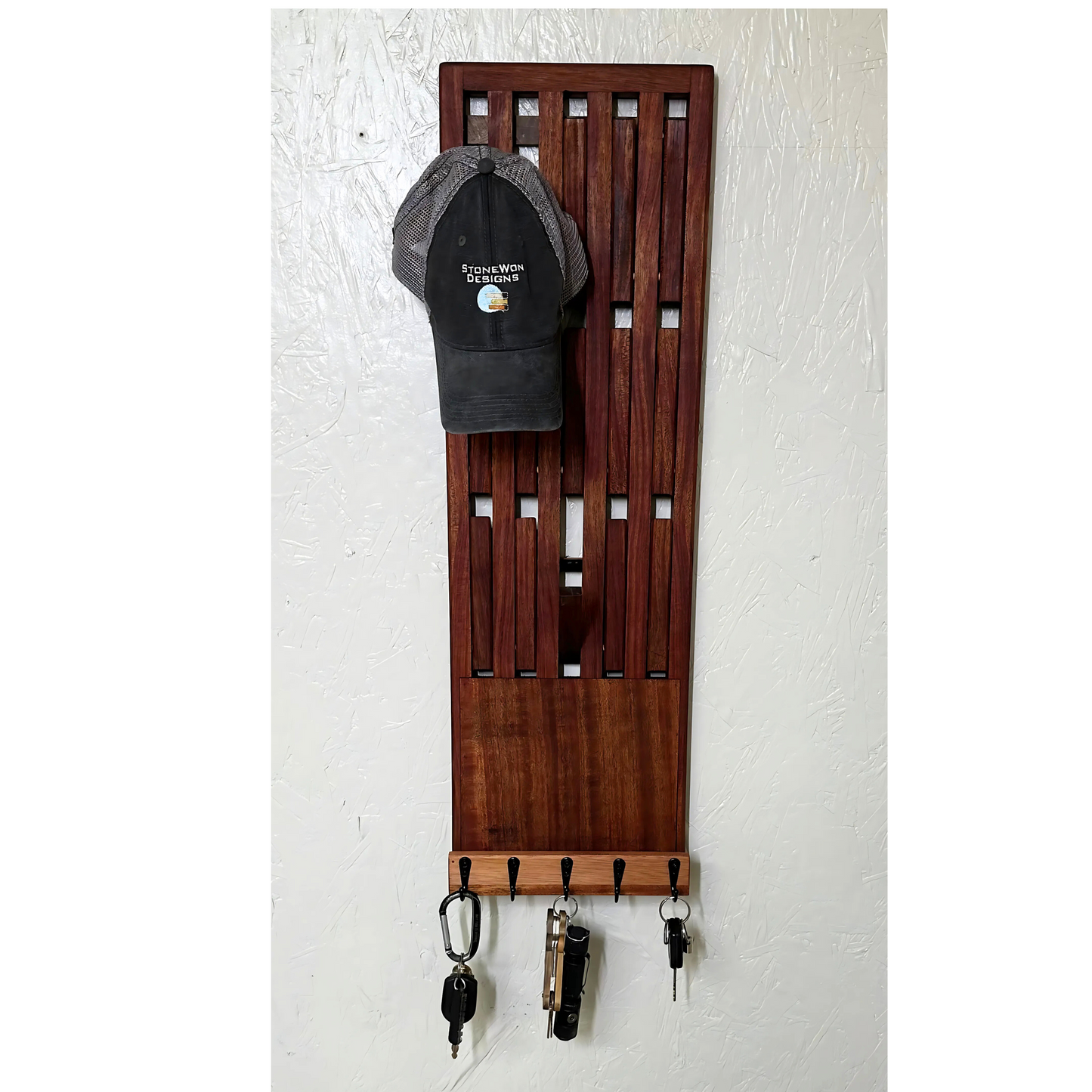 Magnetic Hook Rack w/Key Holders | Functional Entryway Organizer