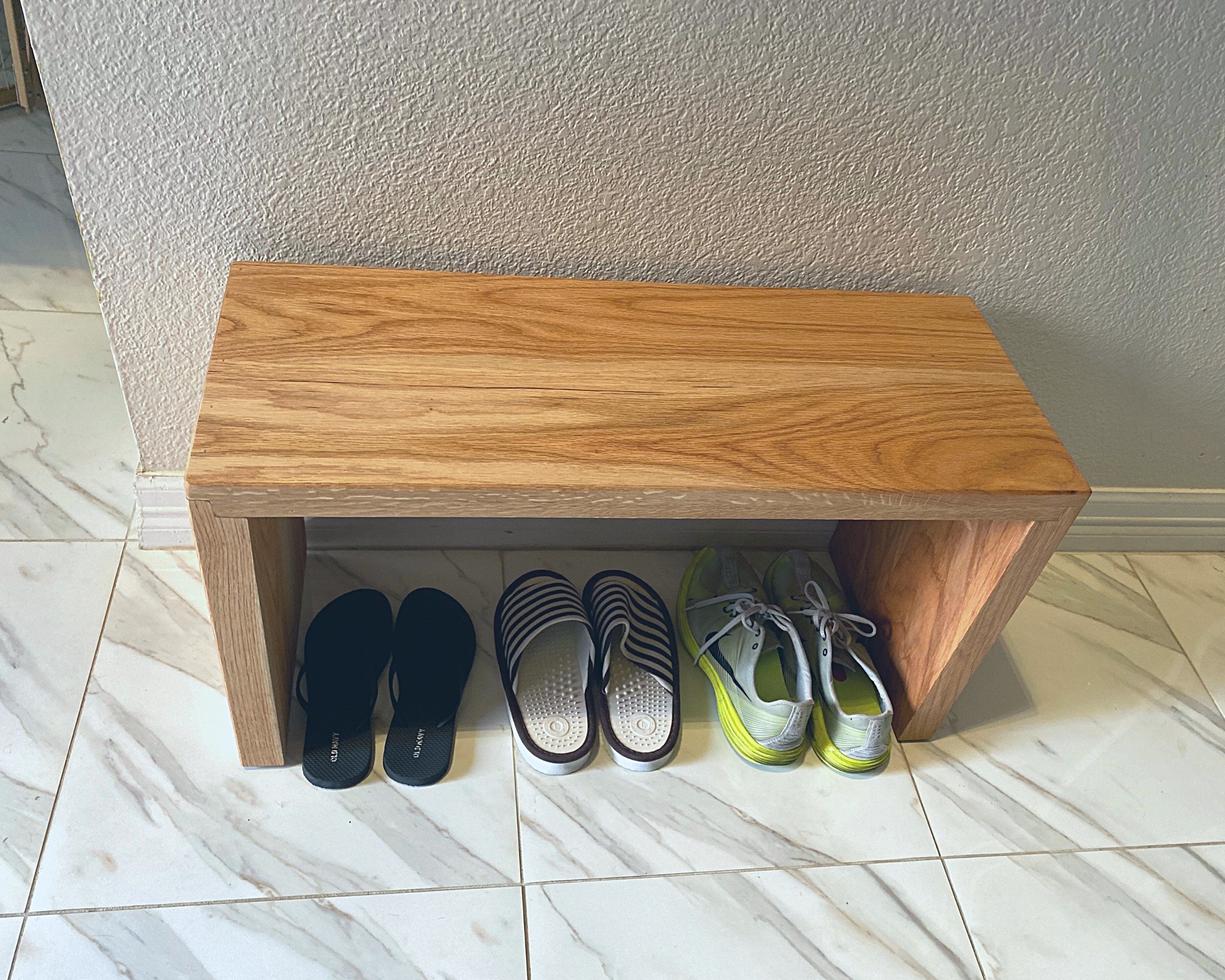 Oak shoe discount storage bench seat