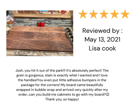 Large Walnut Stove Cover Cutting Board | Functional Kitchen Décor