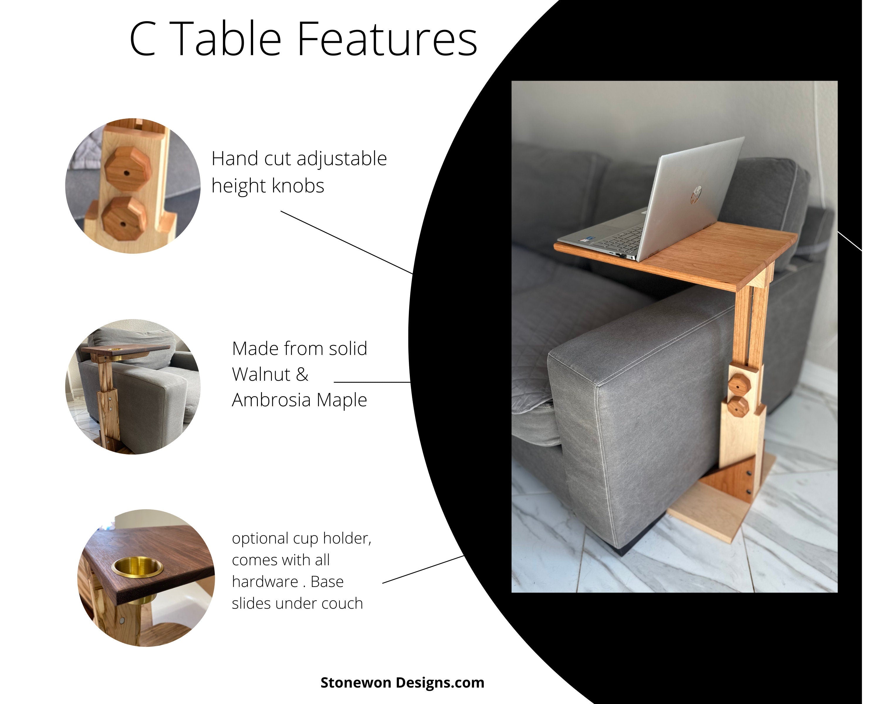 Adjustable height deals tv tray