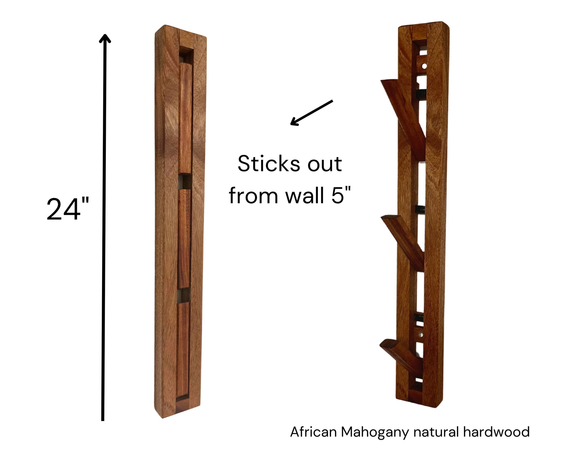 Magnetic Towel Rack, Hardwood Hook Rack | Functional Coat Rack | Slim Design Wall Hooks for Narrow Spaces